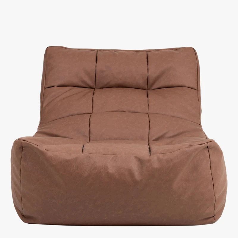 Lorenzo Loungesessel-Sitzsack aus Kunstleder – Braun