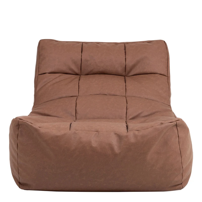Lorenzo Loungesessel-Sitzsack aus Kunstleder – Braun
