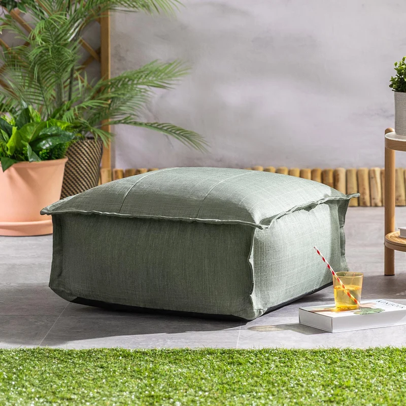 Vita Gewebter Outdoor-Fußhocker, Salbeigrün