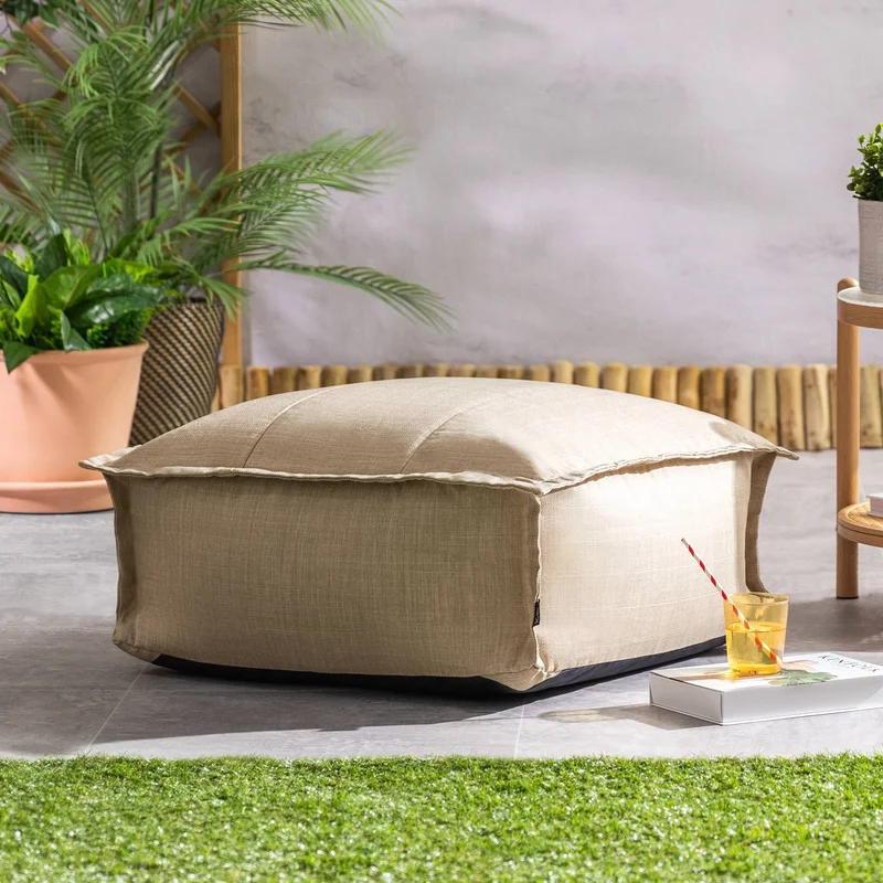 Vita Gewebter Outdoor-Fußhocker, Naturfarben