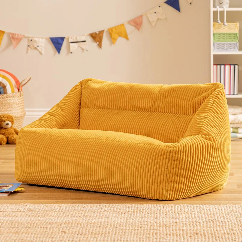 Cecilia Sitzsack-Sofa für Kinder, Cord, Ockerfarben