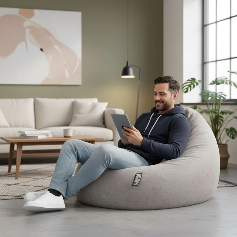 Sitzsack BeanBag Easy XXL, grau