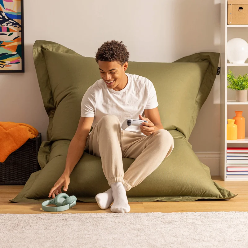 Bazaar Bag® Riesen-Sitzsack für drinnen und draußen – Khakigrün