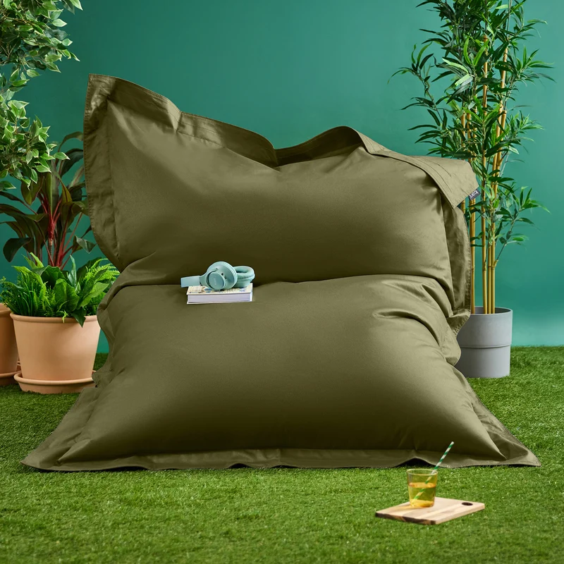 Bazaar Bag® Riesen-Sitzsack für drinnen und draußen – Khakigrün