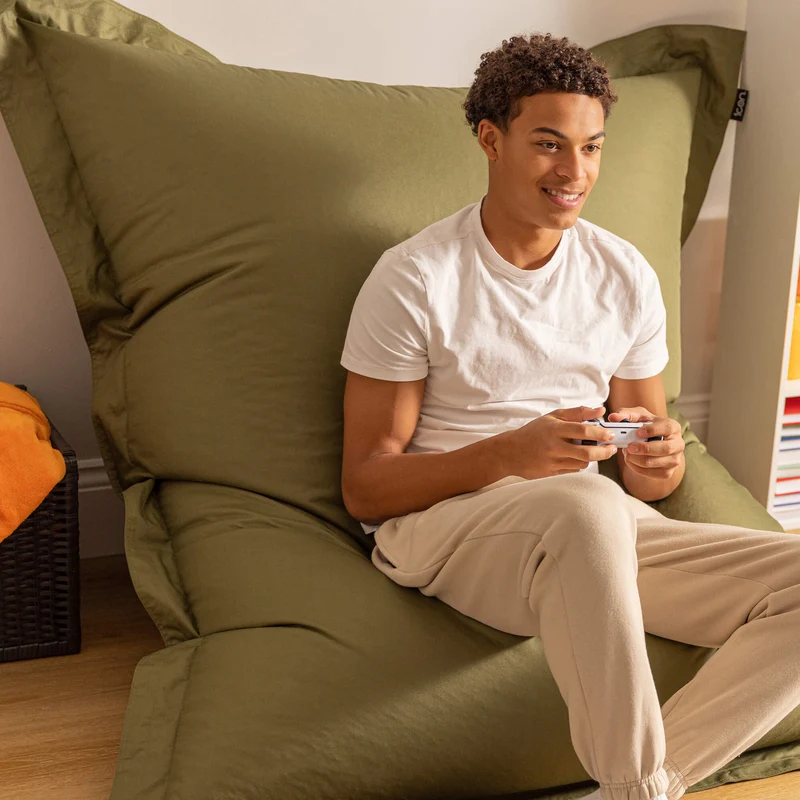 Bazaar Bag® Riesen-Sitzsack für drinnen und draußen – Khakigrün