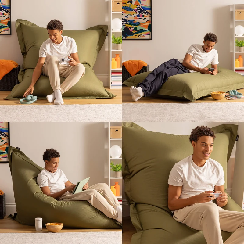 Bazaar Bag® Riesen-Sitzsack für drinnen und draußen – Khakigrün