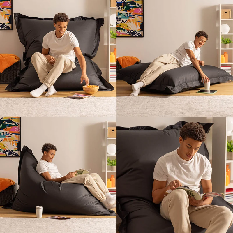 Bazaar Bag® Indoor-Outdoor Riesen-Sitzsack – Schwarz
