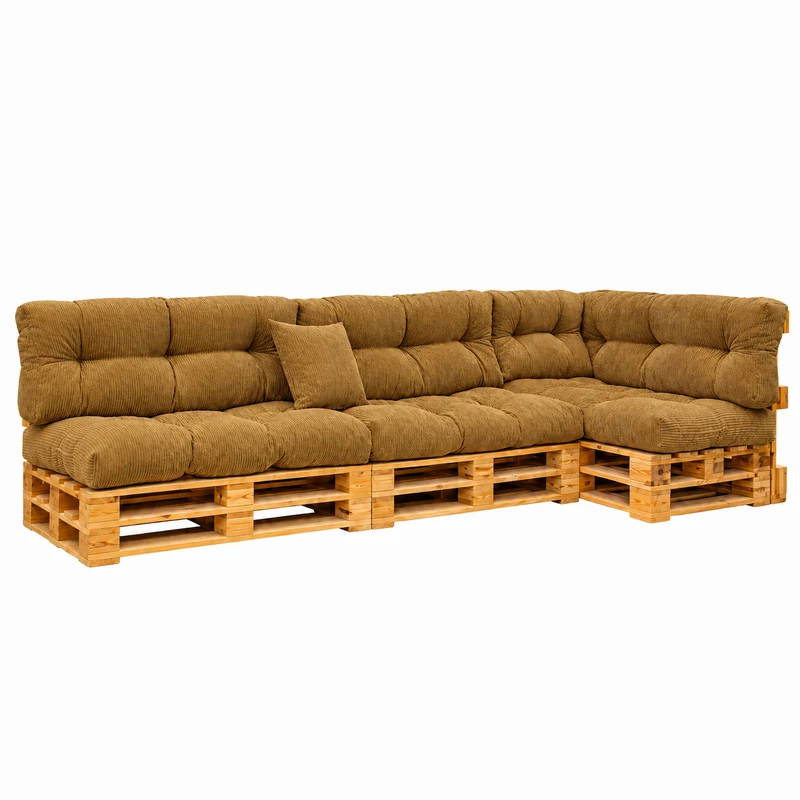 Palettenkissen OSLO CORD – gesteppte Kissen für Palettenmöbel – Indoor