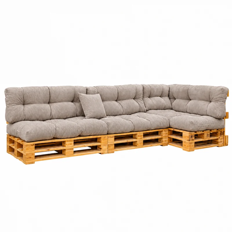 Palettenkissen OSLO CORD – gesteppte Kissen für Palettenmöbel – Indoor