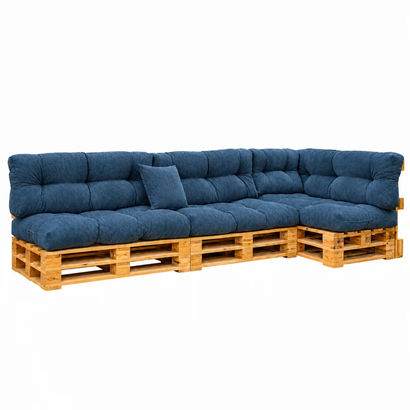 Palettenkissen OSLO CORD – gesteppte Kissen für Palettenmöbel – Indoor