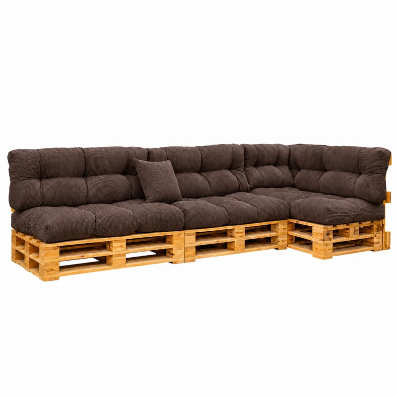 Palettenkissen OSLO CORD – gesteppte Kissen für Palettenmöbel – Indoor