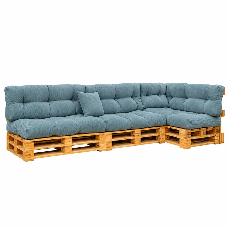 Palettenkissen OSLO CORD – gesteppte Kissen für Palettenmöbel – Indoor
