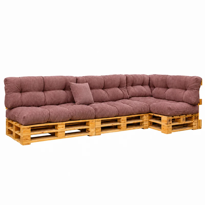 Palettenkissen OSLO CORD – gesteppte Kissen für Palettenmöbel – Indoor