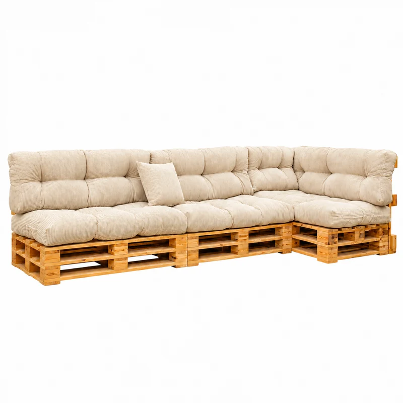 Palettenkissen OSLO CORD – gesteppte Kissen für Palettenmöbel – Indoor