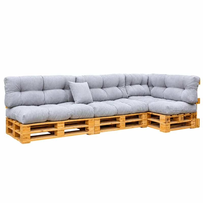 Palettenkissen OSLO CORD – gesteppte Kissen für Palettenmöbel – Indoor