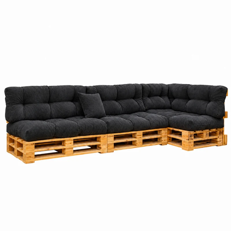 Palettenkissen OSLO CORD – gesteppte Kissen für Palettenmöbel – Indoor