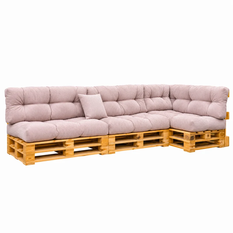 Palettenkissen OSLO CORD – gesteppte Kissen für Palettenmöbel – Indoor