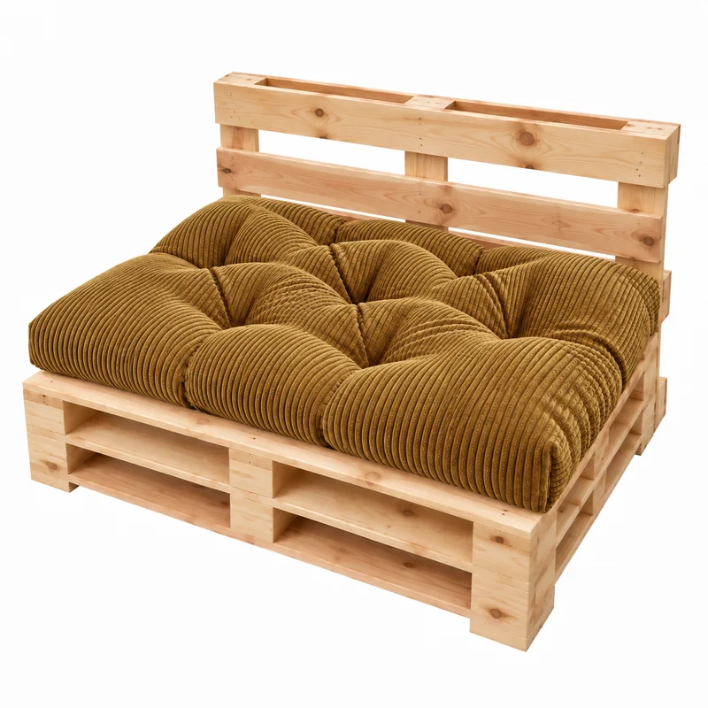 Palettenkissen OSLO CORD – gesteppte Kissen für Palettenmöbel – Indoor