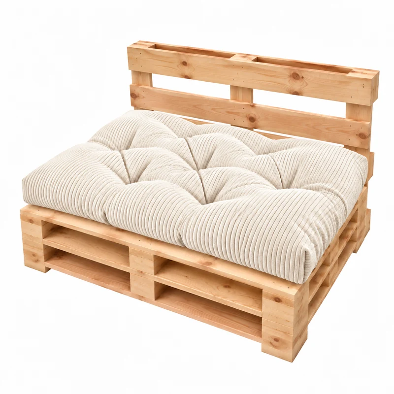 Palettenkissen OSLO CORD – gesteppte Kissen für Palettenmöbel – Indoor