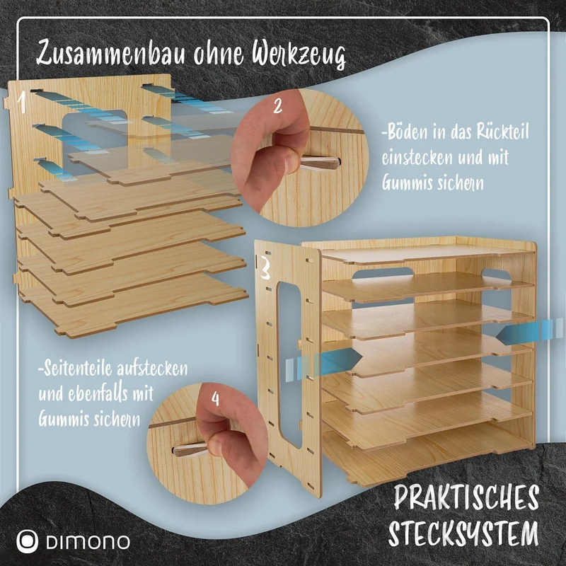 Bambus Dokumentenablage Schreibtisch-Organizer mit 5 Fächern