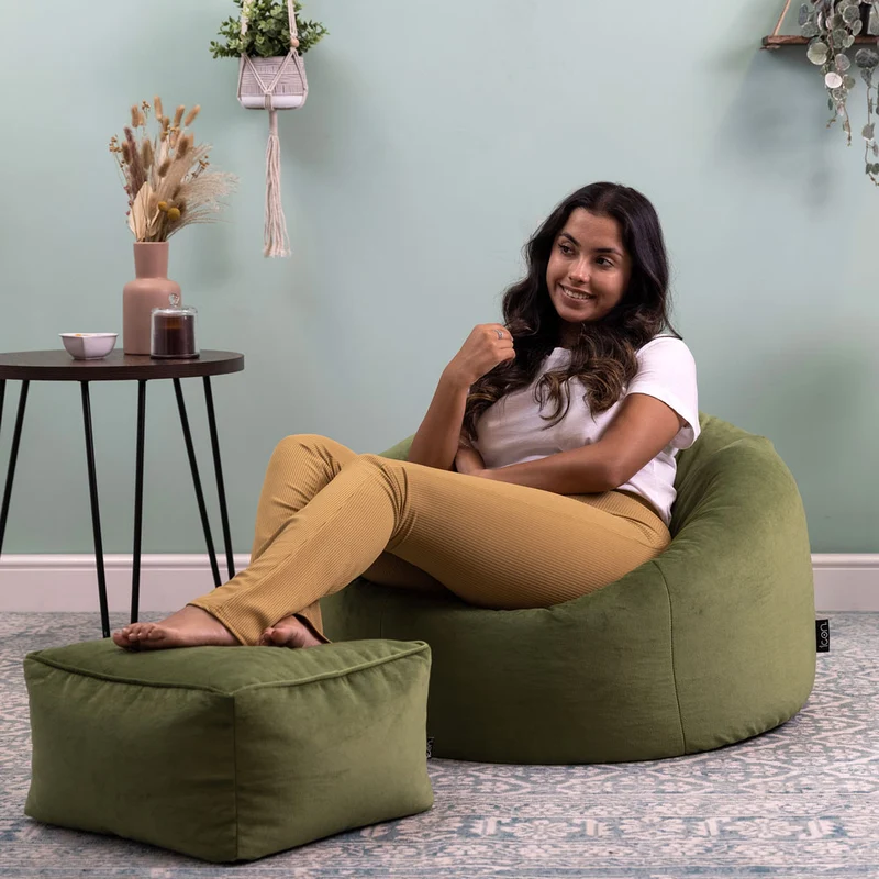 Sitzsack "Kingston Velvet Classic" – Salbeigrün
