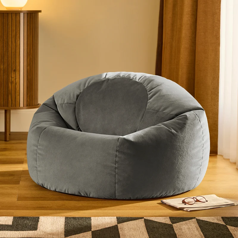 Kingston Velvet Classic Sitzsack – Anthrazitgrau