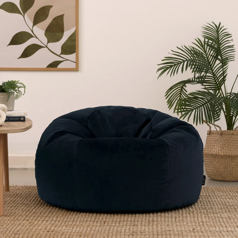 Kingston Samt Klassischer Sitzsack - Mitternachtsblau