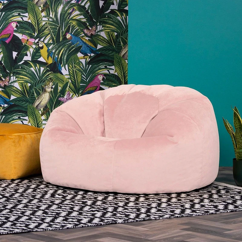 Kingston Samt Klassischer Sitzsack - Rose Dust Pink