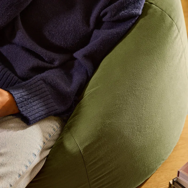 Kingston Velvet Klassischer Sitzsack - Olive