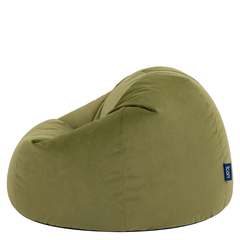 Kingston Velvet Klassischer Sitzsack - Olive