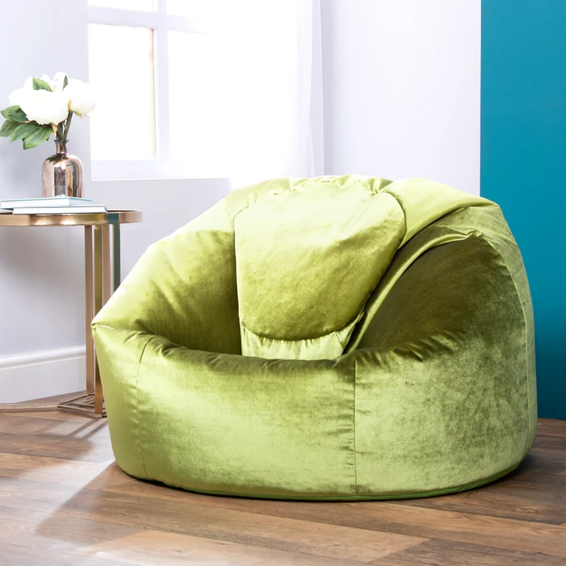 Kingston Samt Classic Sitzsack - Chartreuse-Grün