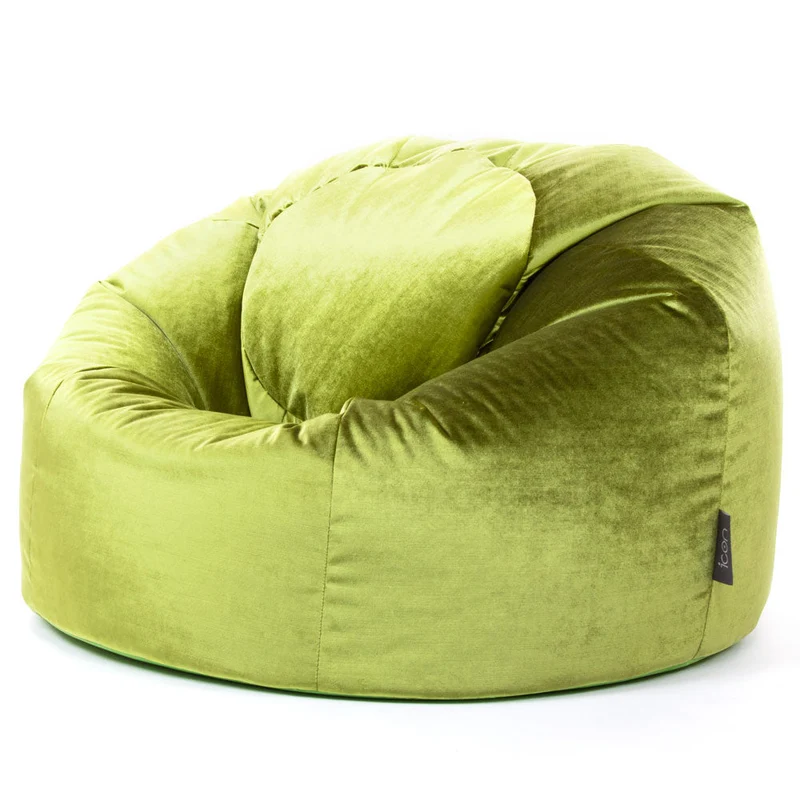 Kingston Samt Classic Sitzsack - Chartreuse-Grün