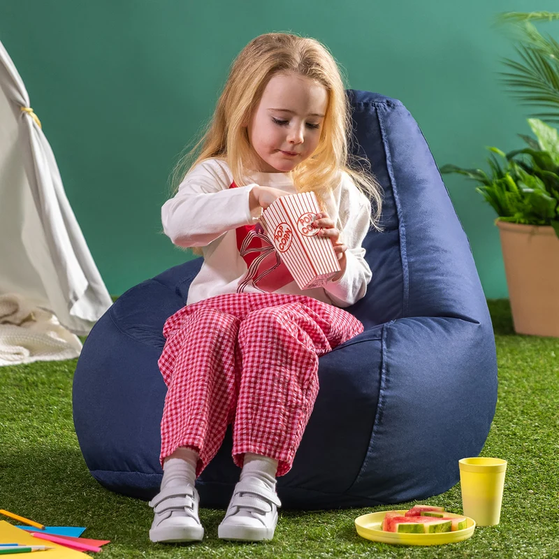 Kinder Dalton Indoor-Outdoor Hochlehnen-Sitzsack - Marineblau