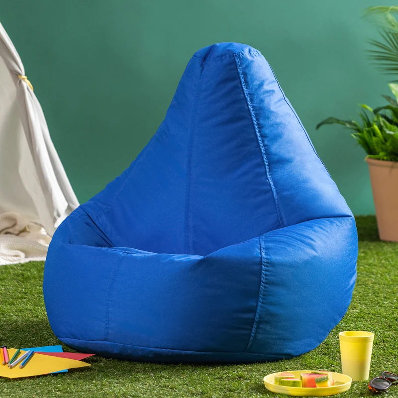Kids Dalton Sitzsack für Drinnen und Draußen mit hoher Rückenlehne – Blau