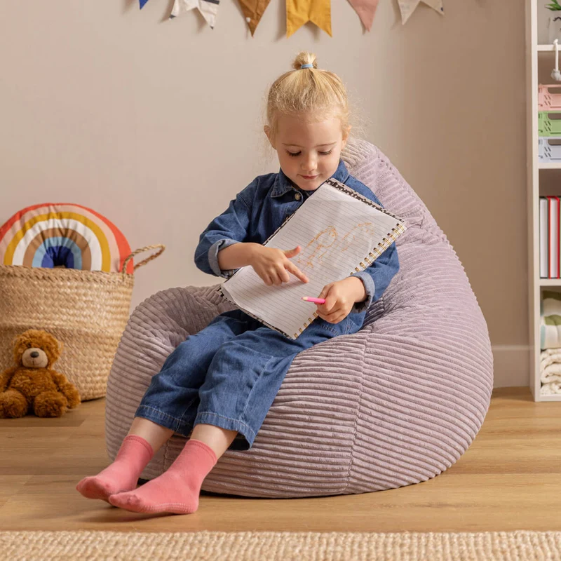 Dalton Sessel-Sitzsack für Kinder, Cord, Lavendel