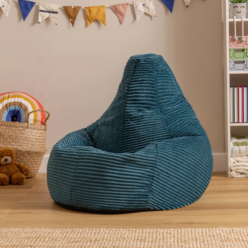 Dalton Sessel-Sitzsack für Kinder, Cord, Blaugrün