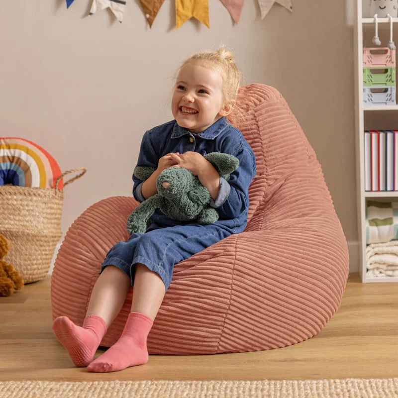 Dalton Sessel-Sitzsack für Kinder, Cord, Rosa