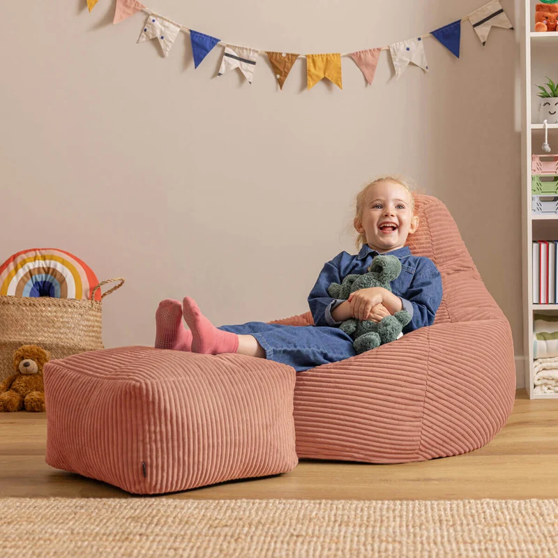 Dalton Sessel-Sitzsack für Kinder, Cord, Rosa