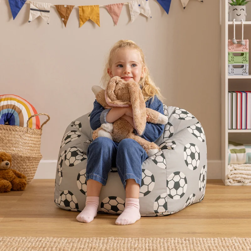 Klassischer Sitzsack für Kinder, Fußballmotiv, Mehrfarbig