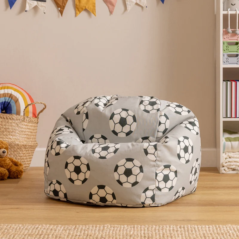 Klassischer Sitzsack für Kinder, Fußballmotiv, Mehrfarbig