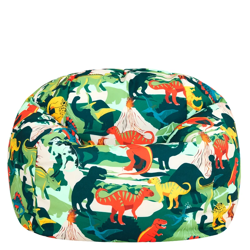 Klassischer Sitzsack für Kinder mit Dinosaurier-Aufdruck - Grün