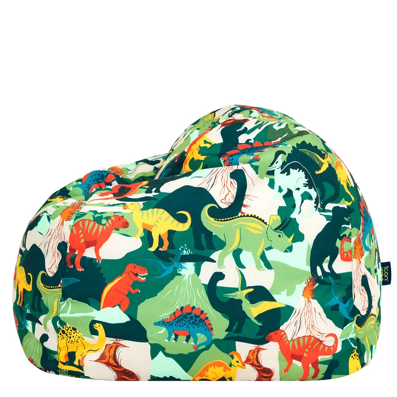 Klassischer Sitzsack für Kinder mit Dinosaurier-Aufdruck - Grün