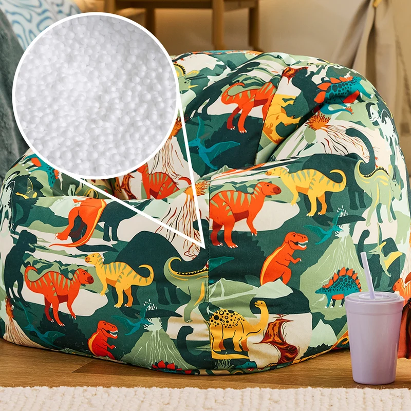 Klassischer Sitzsack für Kinder mit Dinosaurier-Aufdruck - Grün