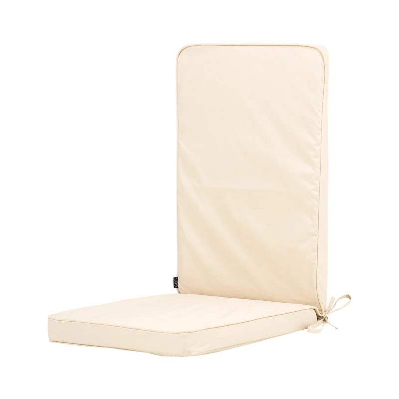 Einfaches Outdoor-Sitzkissen mit hoher Rückenlehne – Beige