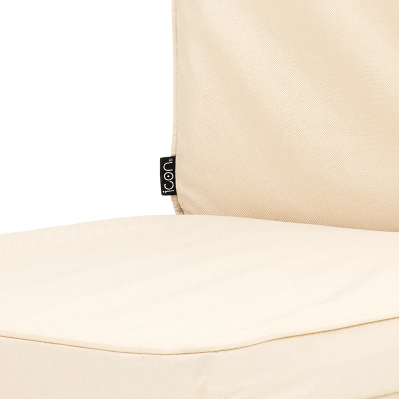 Einfaches Outdoor-Sitzkissen mit hoher Rückenlehne – Beige