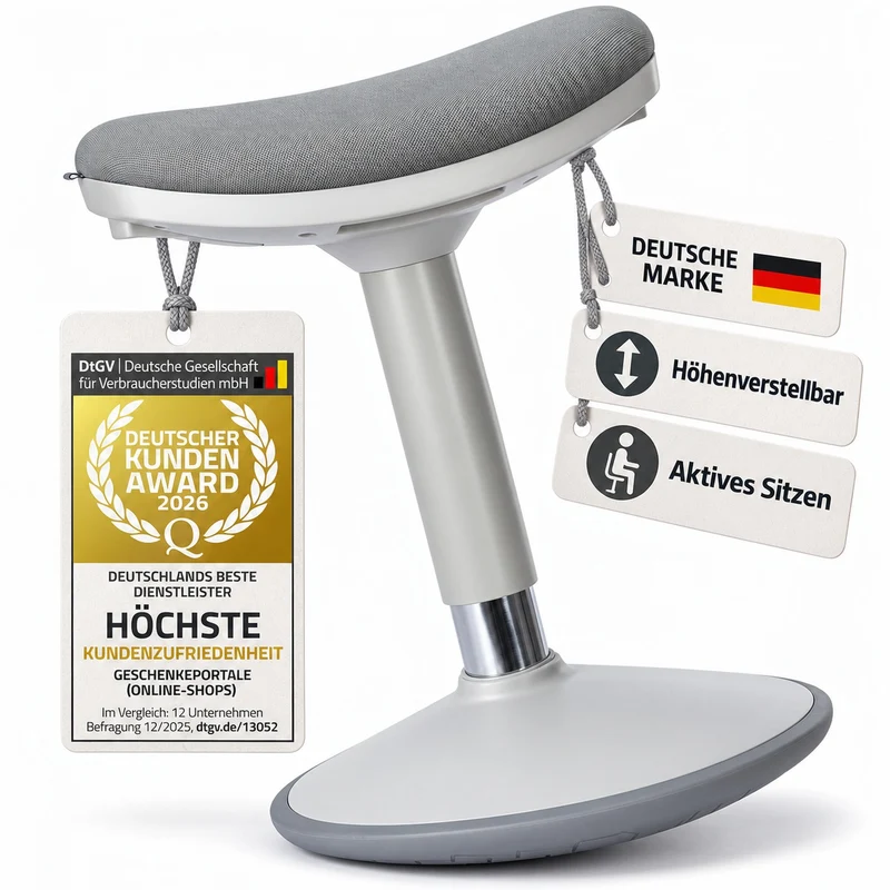Ergonomischer Stehhocker 35-45cm - Höhenverstellbare Stehhilfe