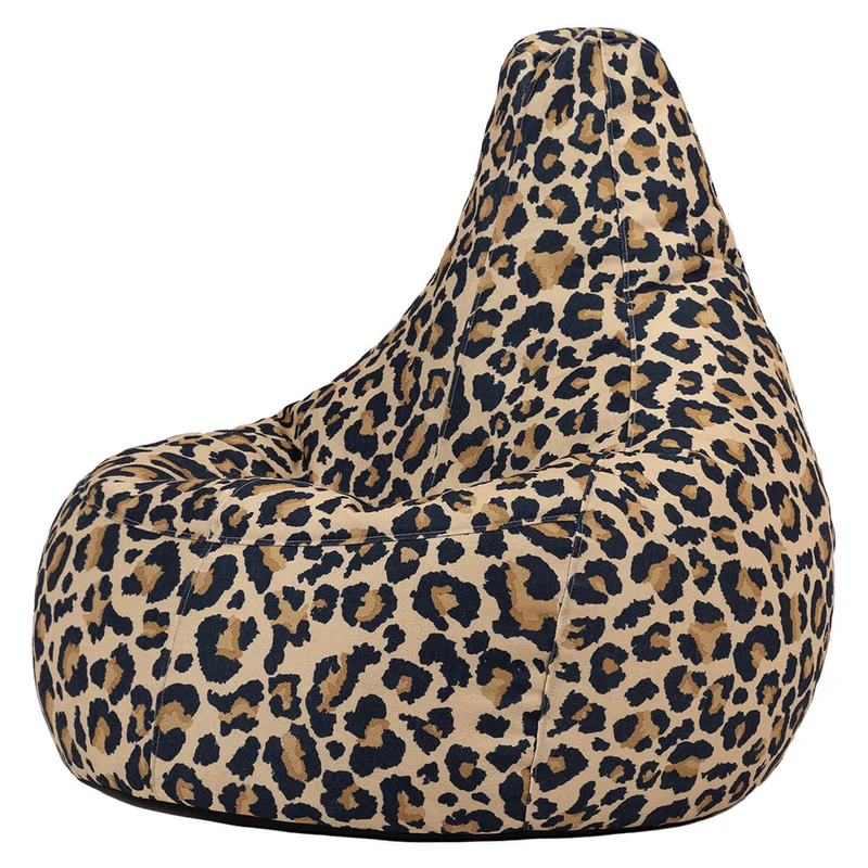 Dalton Gewebter Recliner Sitzsack, Leoparden-Print, Mehrfarbig