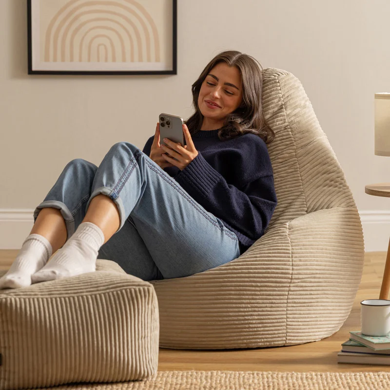 Dalton Recliner Sitzsack, Cord, Natur