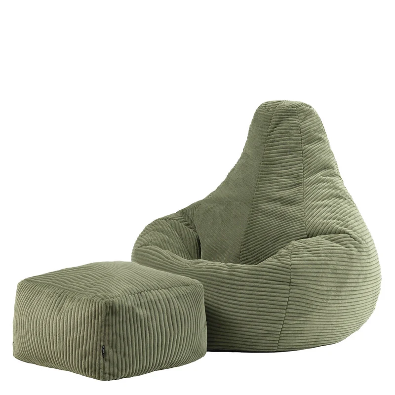 Dalton Recliner Sitzsack, Cord, salbeigrün