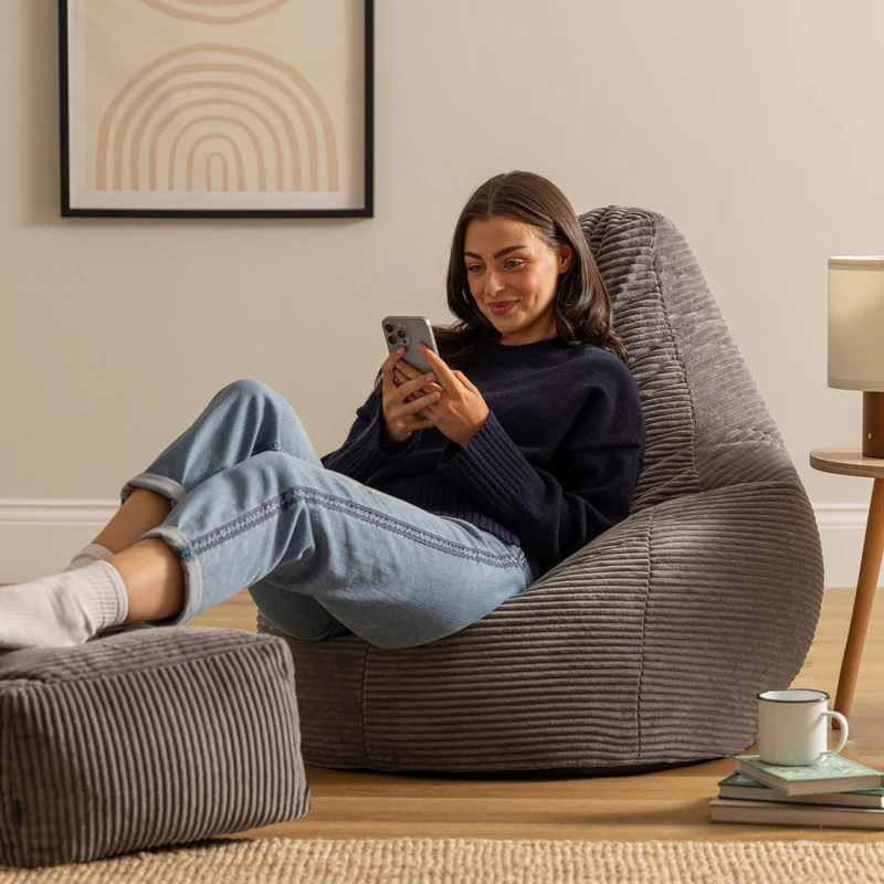 Dalton Recliner Sitzsack, Cord, Anthrazit
